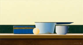 Wim Blom-Dipper and broken cup 2009 oil on canvas 30.5 x 56 cm- 12 x 22 inches