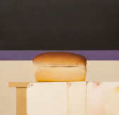 Wim Blom-Loaf of Bread 2010 oil on panel 46.5 x 46.5 cm- 18.5 x 18.5 inches