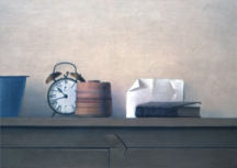 Wim Blom - Still life with clock 1980 oil on canvas 41.5x56 cm