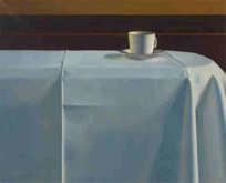 Wim Blom -  Coffee cup on tablecloth 1983